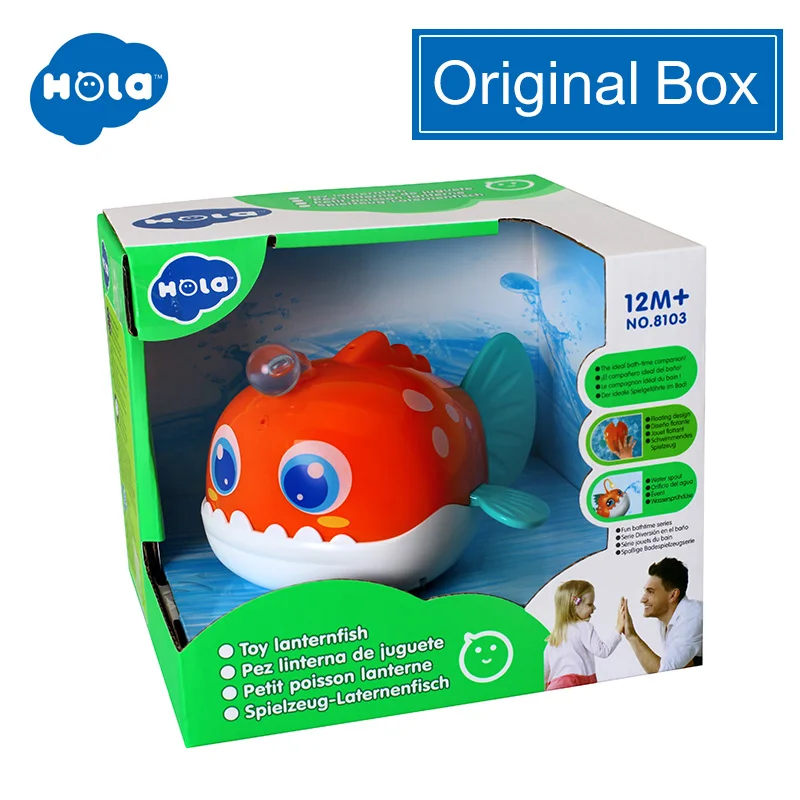 HOLA TOYS 8103 игрушка для ванны для купания Spouts Beaver Lanternfish игрушки для ванной комнаты детские подарки - Цвет: ORIGINAL BOX