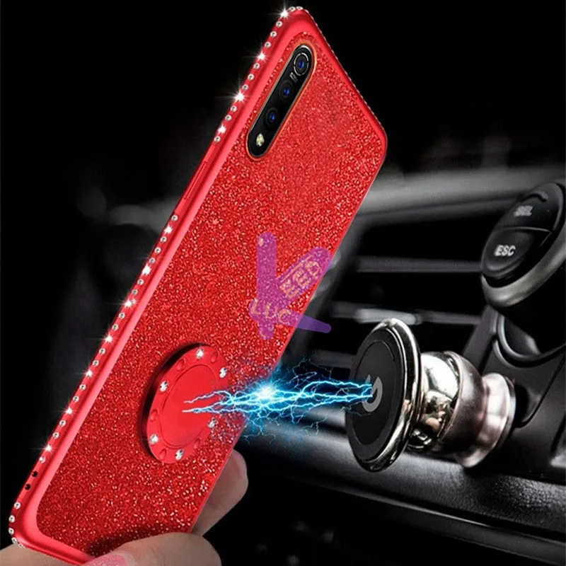 Чехол со стразами и кольцом держателем для Xiaomi A2 MAX3 6X 8 8SE Pro Redmi Note 7 Lite 5 6 6A