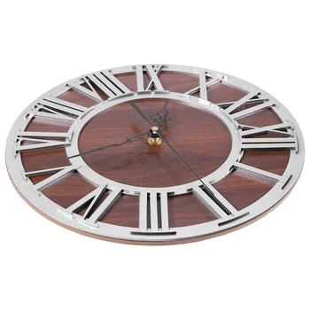 

Wall Clock Modern Design Mechanism Vintage Digital Metal European Wooden Roman Craft Wall Clock Living Room Decorative C