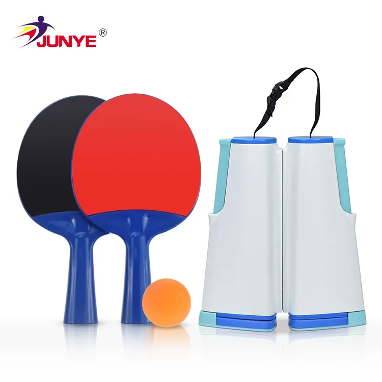 

Sports Supplies Portable Hand Pull Retractable Foreign Trade Export Ping Pong Grid Racket Suite Customizable Wholesale