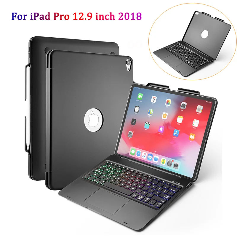 Чехол для iPad Pro 12 9 2018 с сенсорной панелью и клавиатурой 7 цветов чехол подсветкой