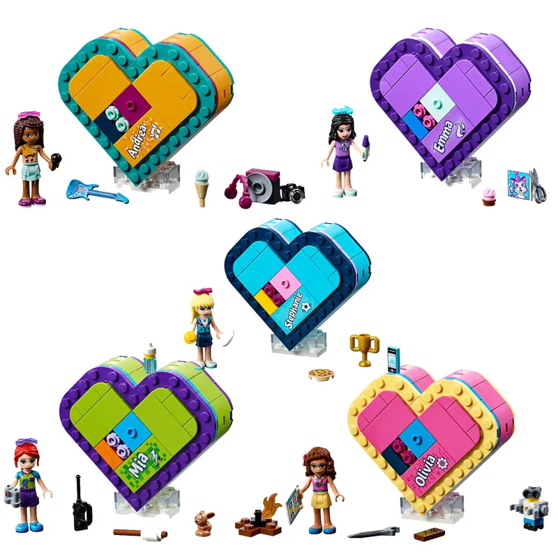 

Girl Toys Olivia's Heart Box Compatible Legoines Friends 41357 41354 41355 41356 Building Blocks Figure Bricks Christmas Gift