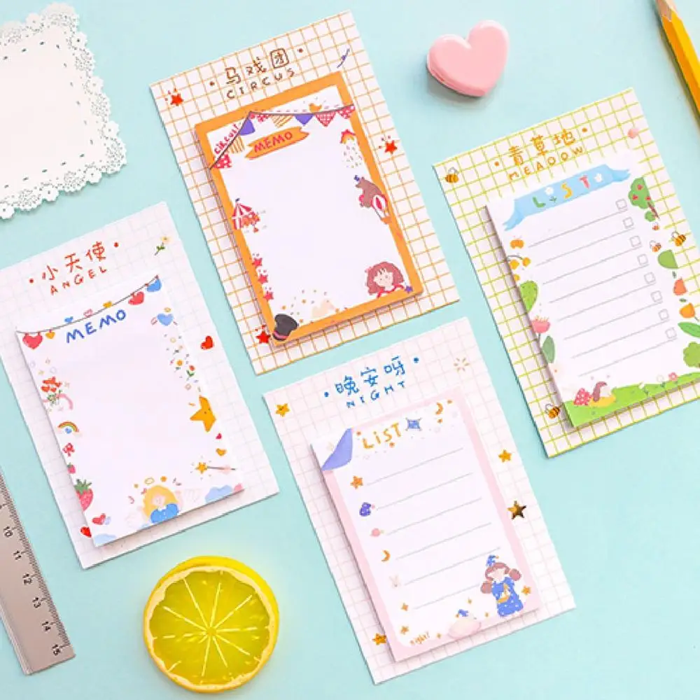 

4pcs Wish list sticky notes Cute Angel adhesive memo pad Diary planner post sticker marker it book Office School supplies F860