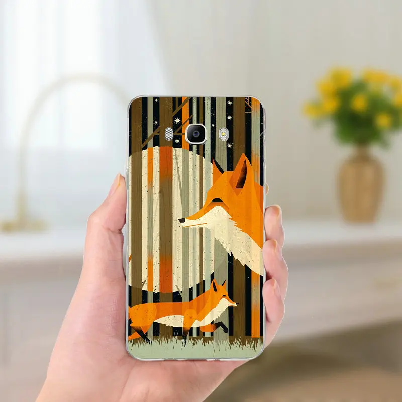Мягкие силиконовые чехлы из ТПУ для телефонов Samsung Galaxy J1 J2 J3 J5 J7 Coque Shell сумки милые лисы в осенних листьях леса