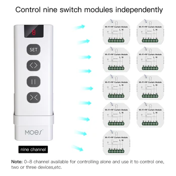 

RF433 Remote Control Wall Switch WiFi Curtain Switch App Control RF Roller Blinds Module Curtain Accessories Emitter Smart Life