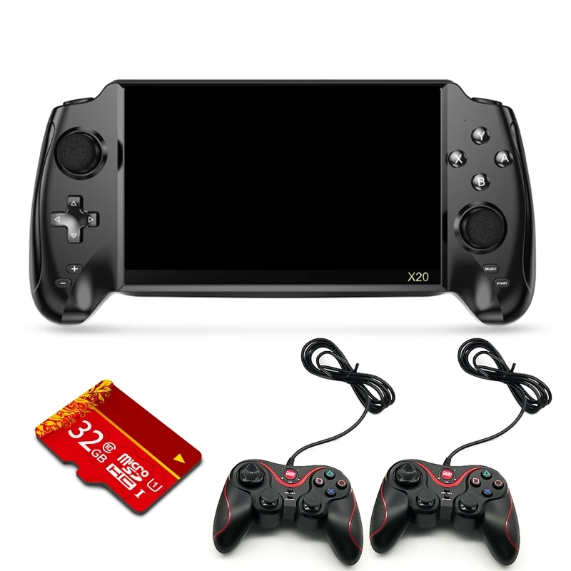 

X20 Handheld Game Console 7 Inch Screen Retro Joystick Support TF Double Player E65C