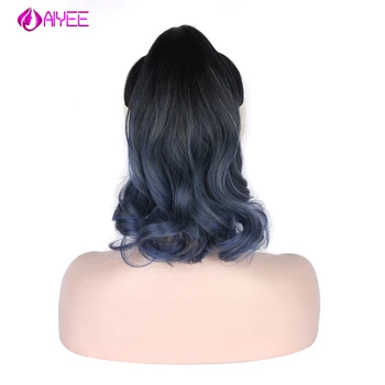 

AIYEE Short Wavy Hat Wig Synthetic Baseball Cap Hair Wig Black Brown Curly Wigs Natural Synthetic Hat Wig For Women