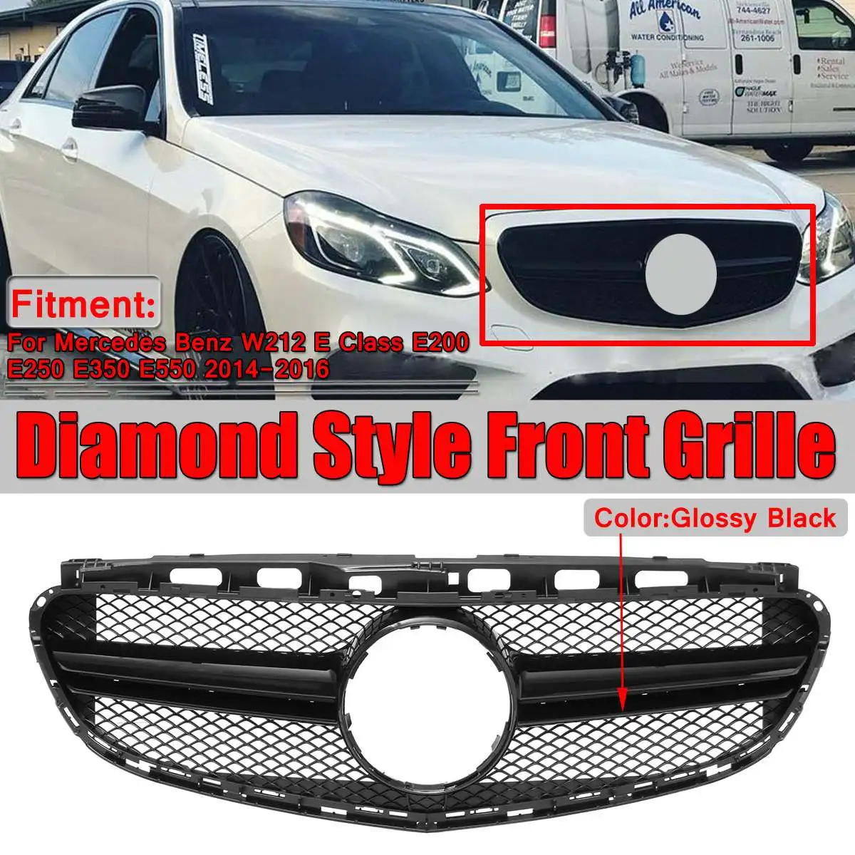 Алмазная передняя решетка гриль E63 Look Style W212 для Mercedes Benz E Class E200 E250 E350 E550 2014 2015