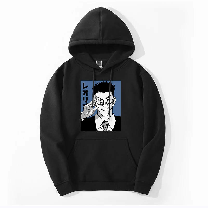 

2021 Winter Mens Japan Anime HUNTER×HUNTER Warm Sweatshirt Hoodie Oversize Big Size Leorio HxH Tracksuit Casual Top