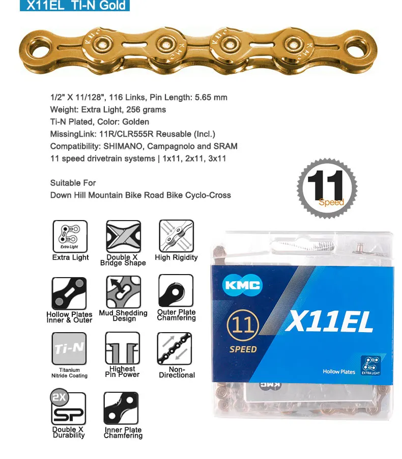 KMC инструмент для демонтажа цепи велосипеда(X-EL X-SL серии 9/10/11/12 Скорость х мостовых высокая производительность света Вес тренировочный гоночный W/ MissingLi