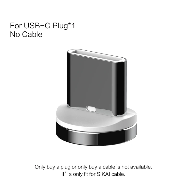 Магнитный кабель 2 м, 3 А, быстрая usb зарядка, Тип C, для телефона, вращение на 360, магнитный кабель для передачи данных для Iphone X XR, зарядное устройство для samsung SIKAI - Цвет: for type-c plug