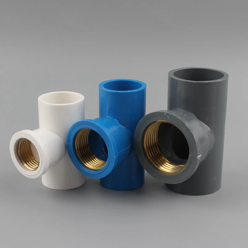 

20 25 32mm PVC Water Supply Pipe Copper Female Thread 3 way Quick Connectors 1/2 3/4 1 inch Reducing Connectors Garden Fittings