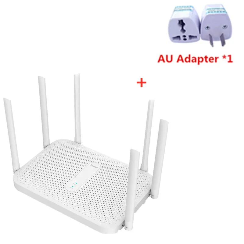 add AU adapter Xiaomi Redmi AC2100 маршрутизатор гигабитный двухдиапазонный беспроводной маршрутизатор Wifi повторитель с 6 антеннами с высоким коэффициентом усиления широкий охват простой набор - Цвет: add AU adapter