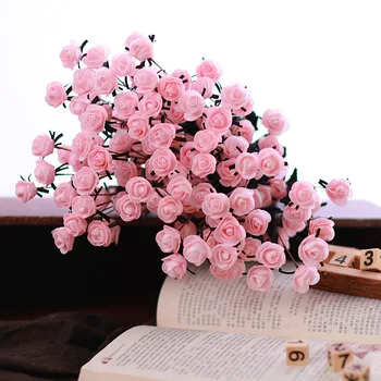 15 Heads Artificial Bouquets of Roses Peony Artificial Flowers Bouquet Fake Flowers for Home Wedding Decoration Indoor Improve