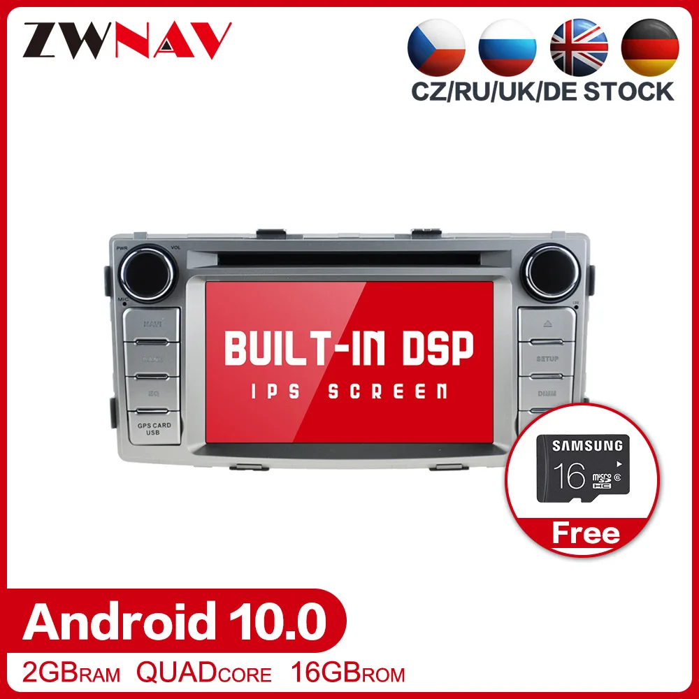 Android 10,0 Автомобильный DVD стерео мультимедийный плеер для Toyota Hilux Fortuner 2012- радио gps Navi аудио стерео головное устройство карта