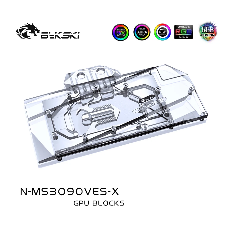 Bykski блок GPU воды для MSI Geforce RTX 3080/3090 VENTUS 3X 10G/24G OC полное покрытие Watercooler без спины