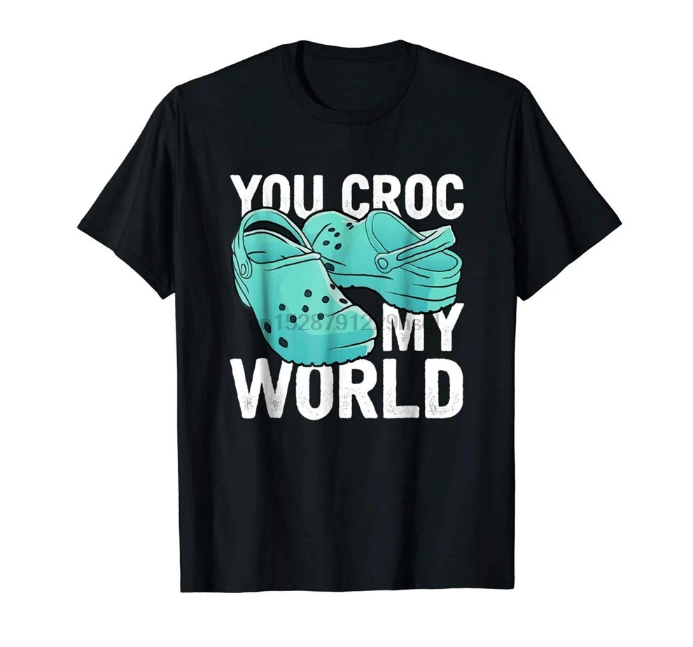 Мужская и женская черная футболка You Croc My World оптовая продажа футболок |