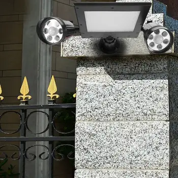

3W LED Solar Spotlight Double Head With 360 Degrees Rotation And Motion Sensor Outdoor Garden Light