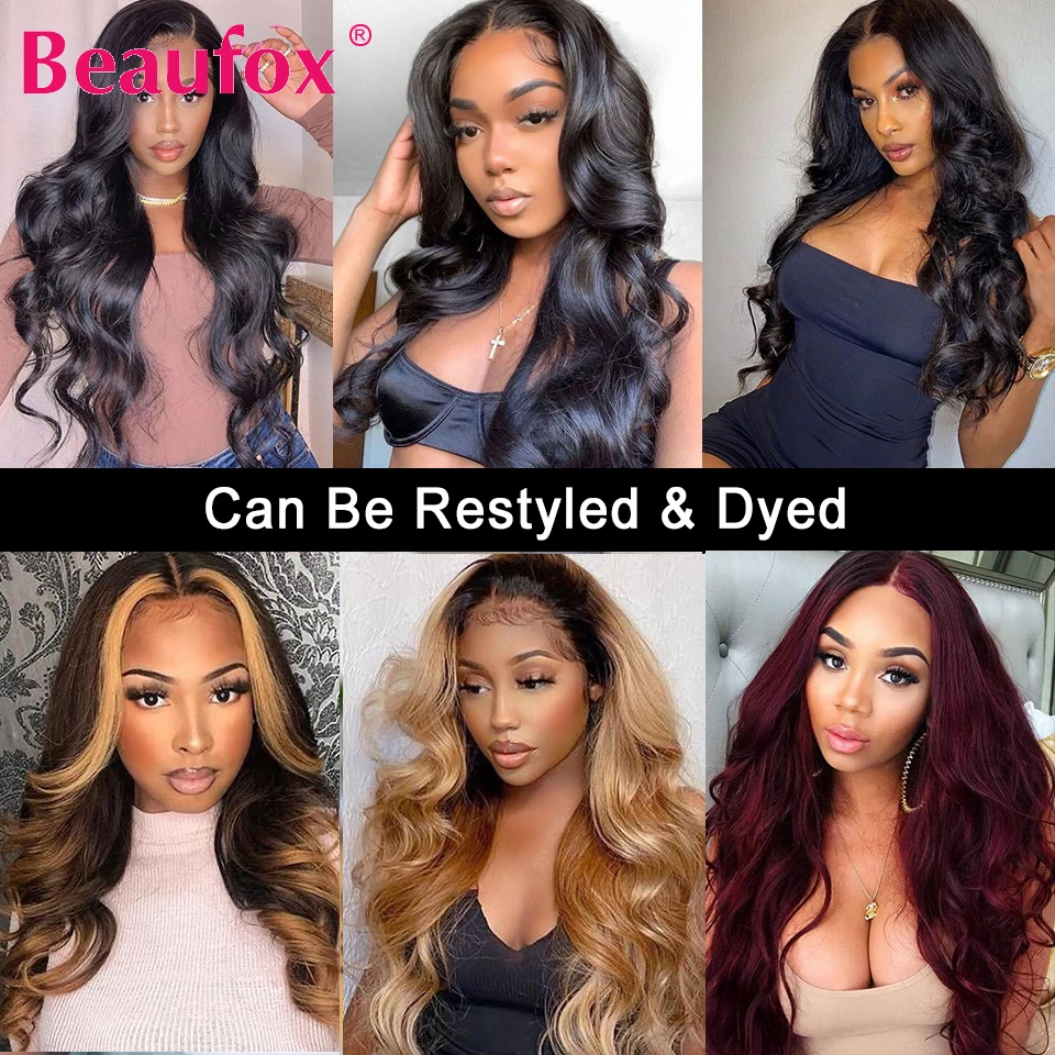 Beaufox 4 Bundles Human Hair Body Wave Bundles Indian Hair Weave Wavy Human Remy Extensions 30"
