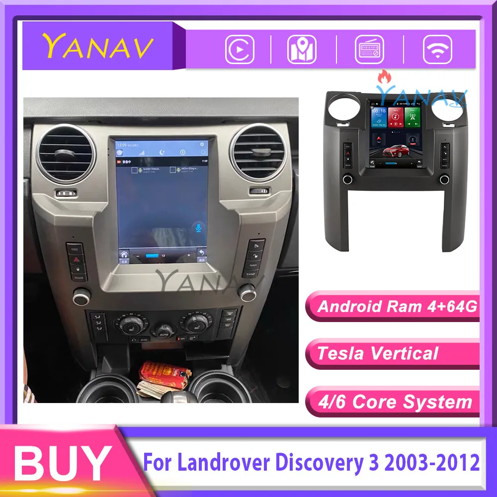 Автомагнитола 2 din аудио стереоприемник android для Landrover Discovery 3 2003-2012 tesla