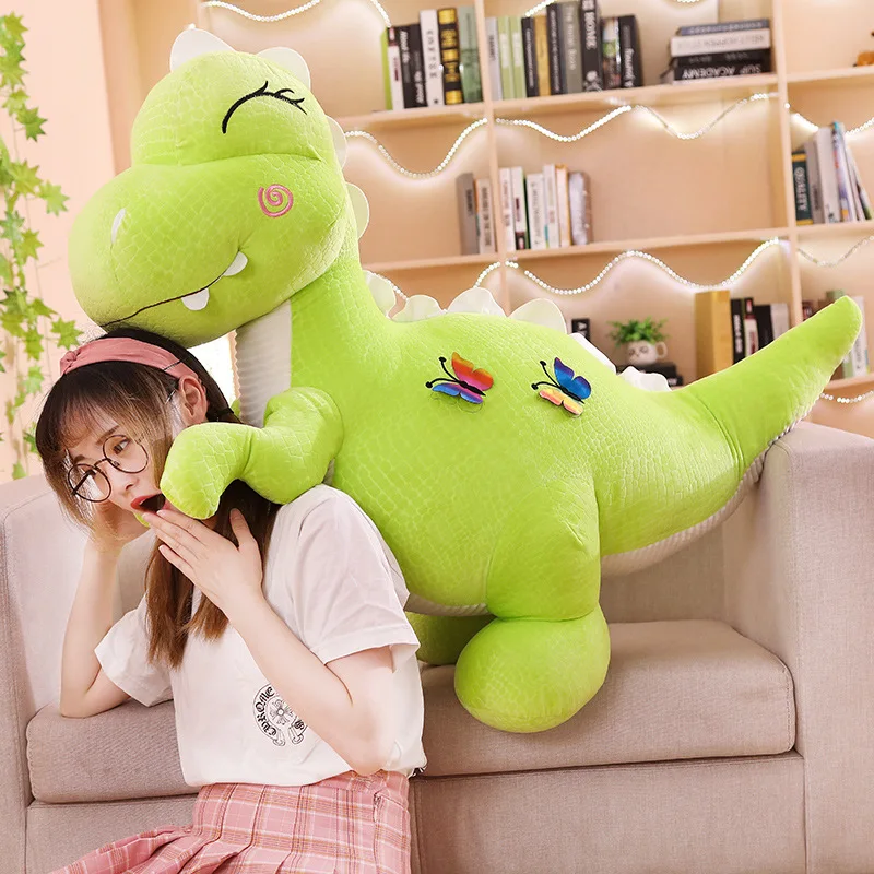 Динозавр, плюшевая кукла, игрушка, мягкая подушка, мультяшное животное, большая длинная милая игрушка динозавра, плюшевая подушка бойфренда, подарок для девочки на день рождения