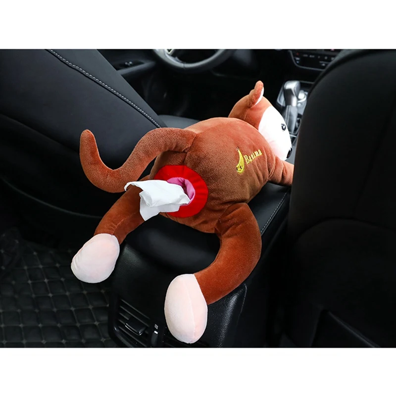 

Cute Tissue Box Monkey Shape Household Tissue Box For Car Hanging Type Unique Tissue Box