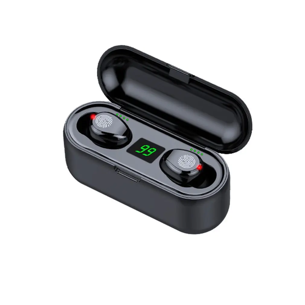 

Wireless Earphones Bluetooth V5.0 F9 TWS Bluetooth Sports Headphones LED Display With 2000mAh Power Bank Headset With Mic