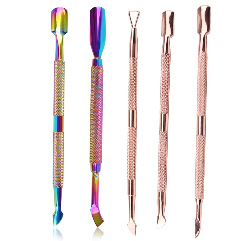 

1/3-piece set of double-headed exfoliating nails cuticle thruster spoon remover manicure pedicure stainless steel manicure tool