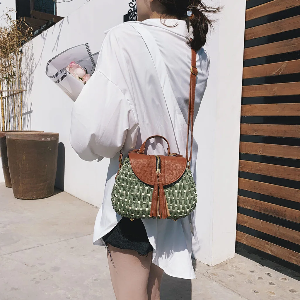 Женская сумка, ручная вязка, Сумка с кисточками, соломенная сумка на плечо, Диагональная Сумка, роскошные сумки, женские сумки, дизайнерские, высокое качество, Прямая поставка#7