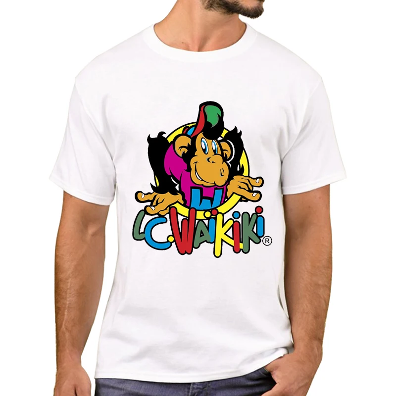 TEEHUB Hipster LC Waikiki Drukowany Męski T-shirt Modny Półtonowy Kolorowy Monkey T-shirty Krótki Rękaw T-shirty Fajny T-shirt_voghion.com