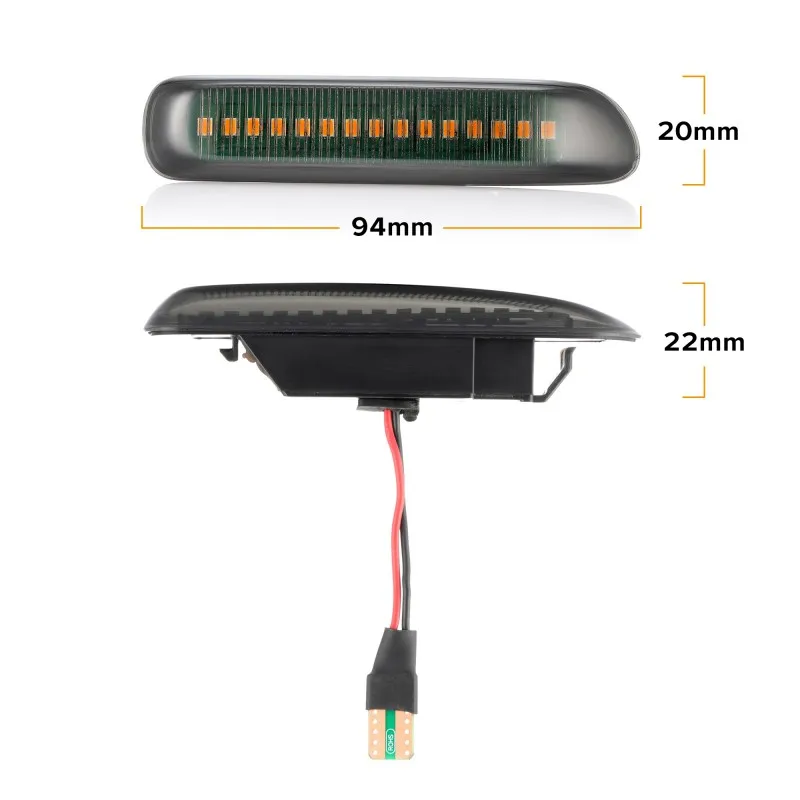 Динамический светодиодный Боковой габаритный фонарь указатель поворота Боковые индикаторы набор в черном цвете для 3er BMW e46 черный индикатор пара рифленая