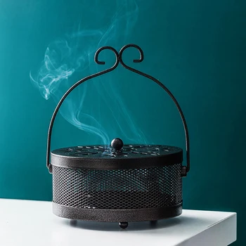 

New Incense Burner Mosquito Coil Holder Mosquito-repellent Incense Box Household Censer Mosquito Incense Burner with Lid