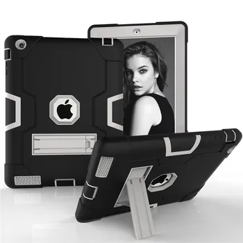 

Shockproof Case for iPad 4 A1459 A1460 Release Kickstand Kids Silicone Hard Full Body Protective Cover for iPad 2 3 A1416 A1430