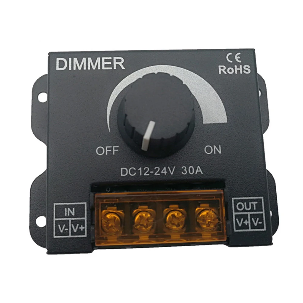 

1pc DC 12-24V 30A Manual Dimmer Controller Knob for Single Color LED Strip Light Dimmer Controllers