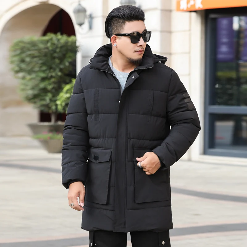 Размер 8XL 7XL 6XL зимнее пальто для мужчин Толстая теплая Длинная зимняя куртка мужская хлопковая стеганая верхняя одежда с капюшоном наивысшего качества мужские парки