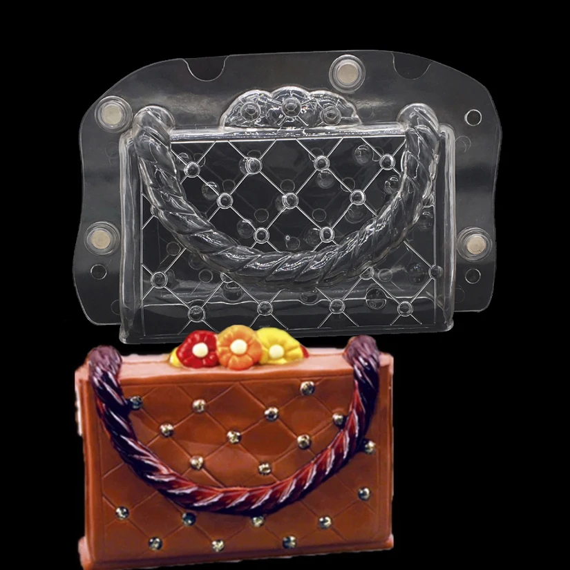 

Stereo Handbag Chocolate Mold With Magnets Baking DIY Candy Jelly Fondant Cake Decorating Tools