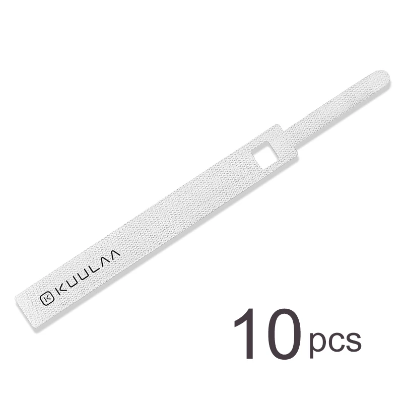 1PCS White KUULAA Кабельный органайзер для сматывания проводов Держатель кабеля 14 см для мыши шнур для Наушников HDMI Aux USB кабель управление провода кабель протектор - Цвет: 1PCS White
