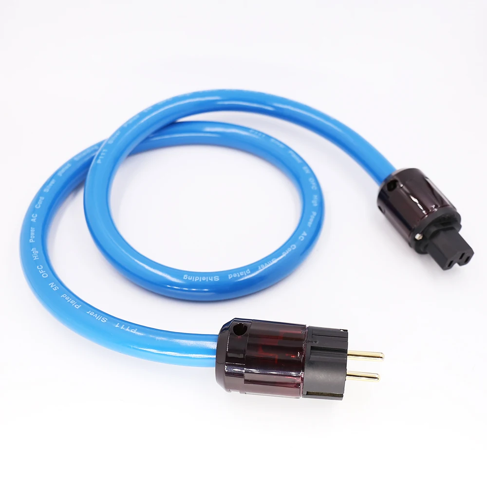 P111Schuko Power Cable Mains Power HIFI EU Mains Power lead Silver Plated 5N High Performance Power Cord With silver shielding P111Schuko Power Cable Mains Power HIFI EU Mains Power lead Silver Plated 5N High Performance Power Cord With silver shielding
