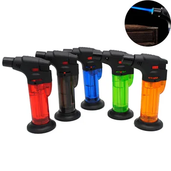 

10pcs/lot Windproof Refillable Lighter Butane Inflatable Torch Fuel Jet Blue Flame Lighters for Cigar Outdoor BBQ Unfilled