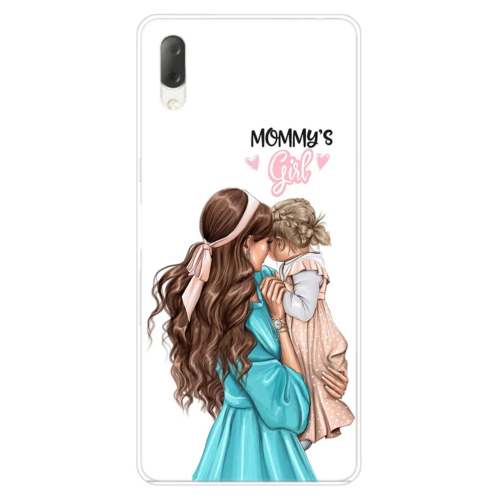 Жесткий чехол с коричневыми волосами для мамы и дочки sony Xperia L1 L2 L3 X XA XA1 XA2 Ultra E5 XZ XZ1 XZ2 Compact XZ3 M4 Aqua Z3 Z5 Premium - Цвет: 008