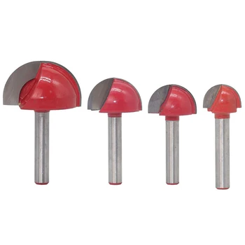 

4Pcs/Set 6Mm Shank Round Nose Cove Box Wood Router Bit Shaker Woodworking Tools Cutter For Wood