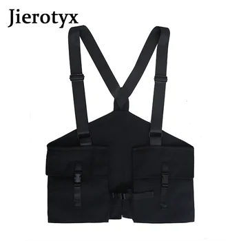 

JIEROTYX Fashion Trend Functional Chest Rig Bag Waist Bag Oxford Two Pockets Vintage Fanny Packs Tactical Vest Bags 2020