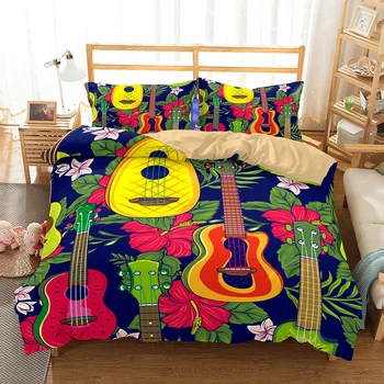 

Firut Guitar Bedding Set Bedroom Decor Doona Quilt Cover Hypoallergenic 1PC Duvet Cover with Pillowcase Dropship