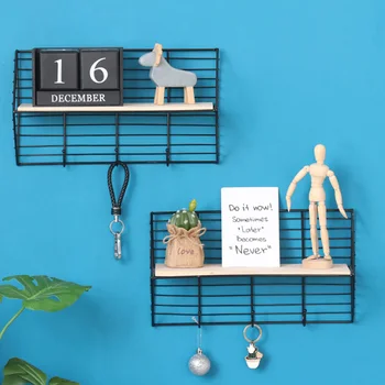 

Bedroom Multifunctional Wrought Iron Hanging Storage Key Holder Floating Shelves Bathroom Picture Frames Wall Mounted Kitchen