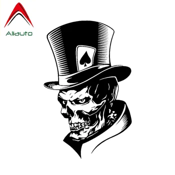 

Aliauto Lovely Car Sticker Joker Skeleton Skull Playing Cards Poker Monster Hat Vinyl Decal for Motorcycle Suzuki Kia,18cm*11cm