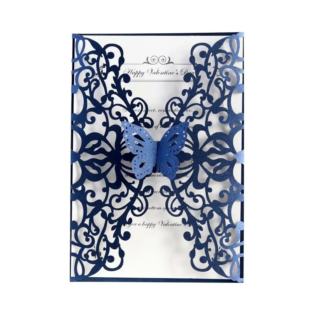  10PCS Butterfly Laser Cut Wedding Invitations European Style Invitations Party Holiday Greeting Car - 4000506037901