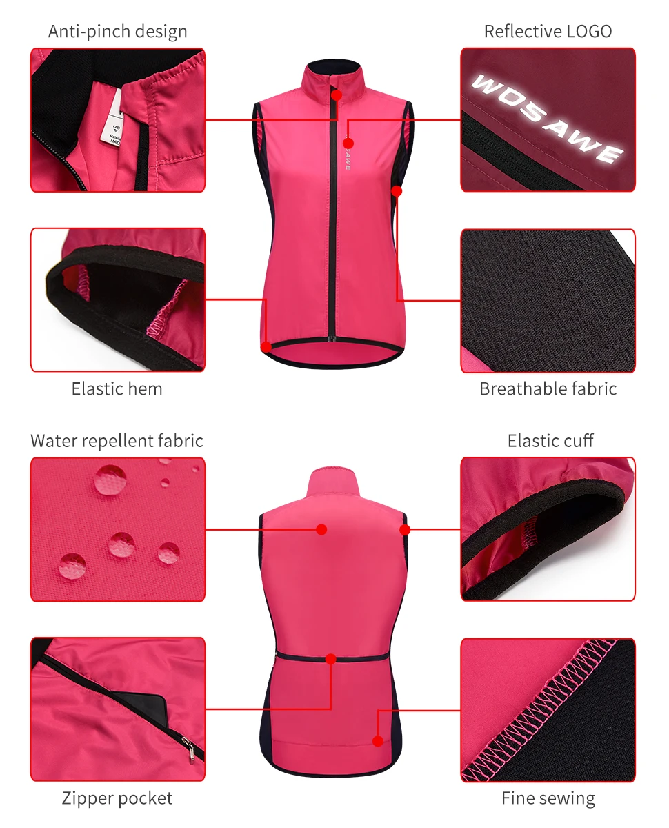 Women's Cycling Jacket Windbreaker Reflective Sports Outdoor Running Bike Vest cycling jacket cycling clothes reflective jacket