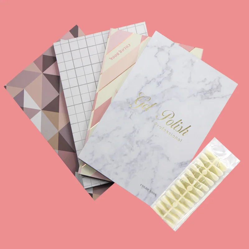 

DIY Nail Display Book 160 Colors Nail Gel Polish Color Card Professional Embedded Model Nail Tips Storing Cards Shelf Book