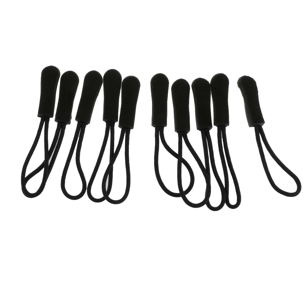 10pcs Zipper Pulls Cord Rope Ends Lock Zip Clip Buckle for Suitcase Backpack Clothing