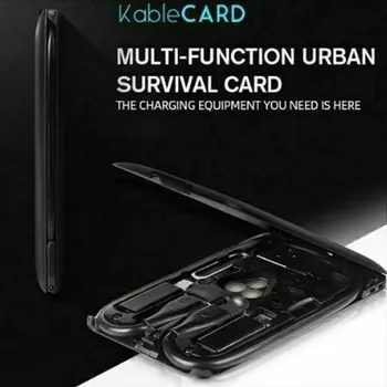 

Wireless Charger Slot Urban Survival Card Multifunctional With Conversion Head Memory Reader Tool Cable Storage Plug And Play